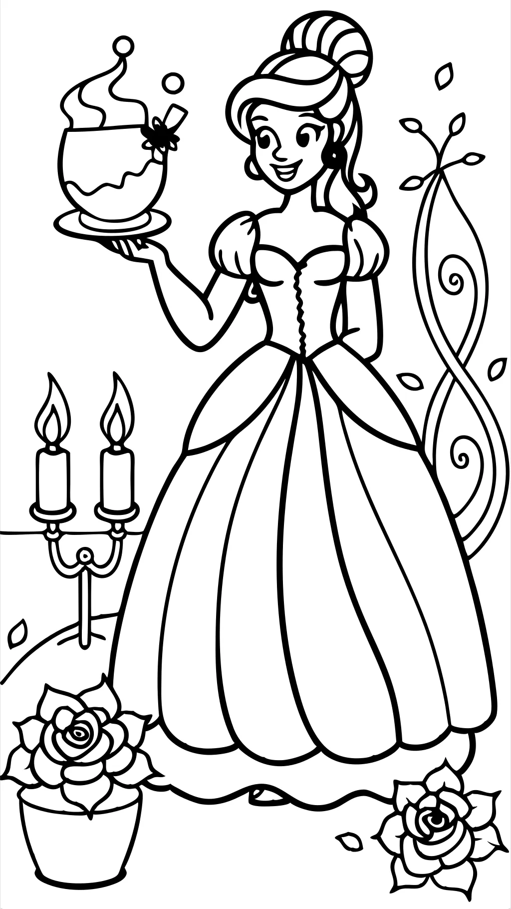 coloring pages of belle from beauty and the beast